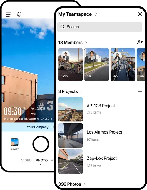 Timemark camera app and Teamspace photo management portal