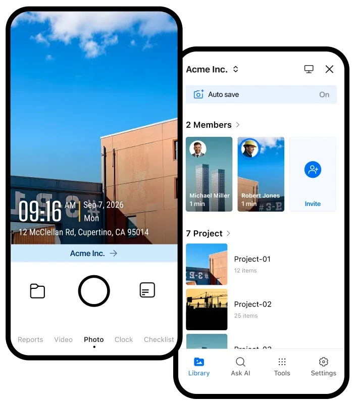 Timemark camera app and Teamspace photo management portal