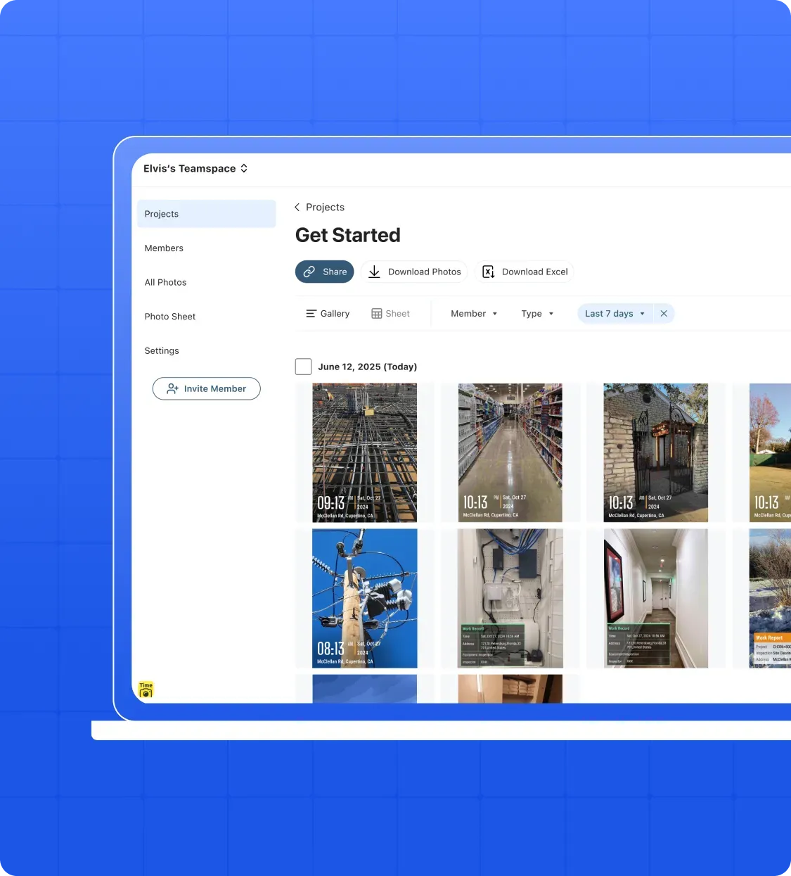 Offline access interface showing photos synced once reconnected