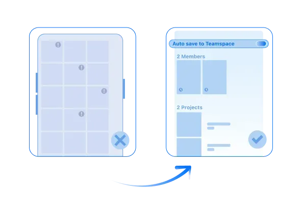 Illustration of the poor team communication pain point and the Timemark solution
